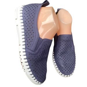 PATRIZIA Women's Surfie Navy Suede Cut Outs Slip-On Shoes EU 39 US 8.5